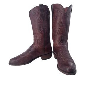 Lucchese Men's 10 EE Ranch Hand Leather Cowboy Boots N1596R Tan Burnished